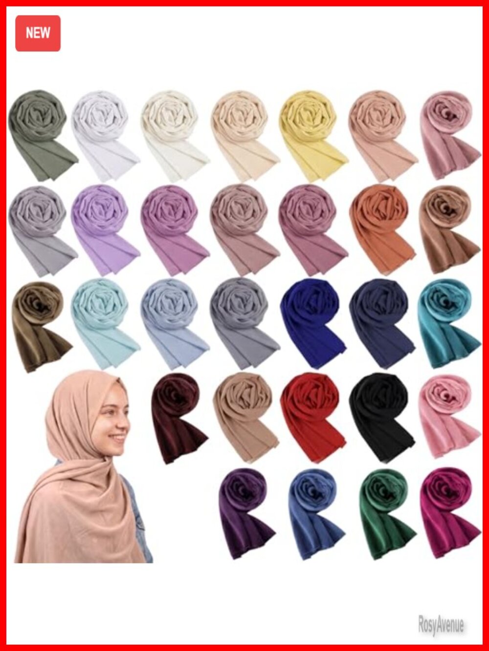 Chiffon Hijab Head Scarves for Women Lightweight Solid Wrap